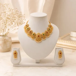 Krishna Creation Alloy Gold-plated Gold Jewel Set (Pack of 1)