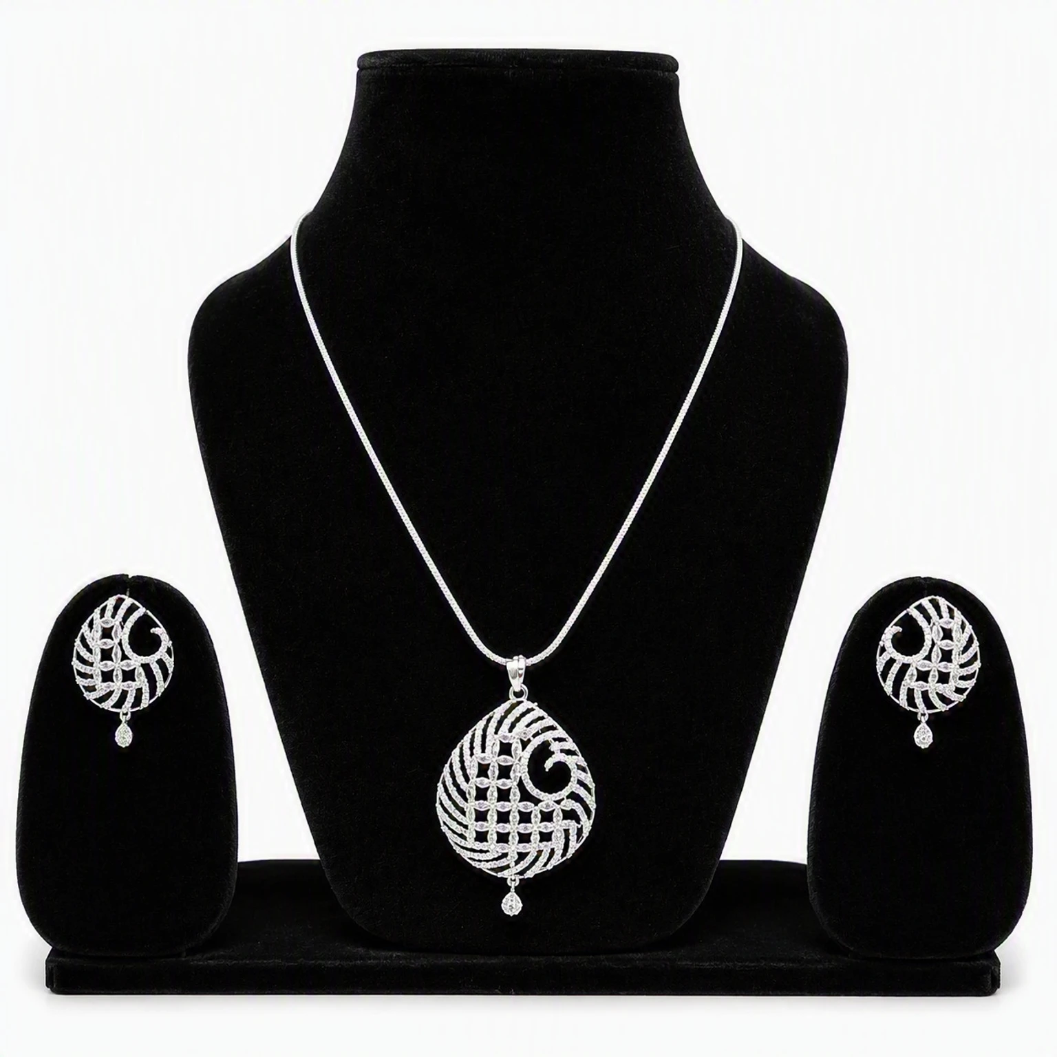 Mehr Brass Silver Jewel Set (Pack of 4)