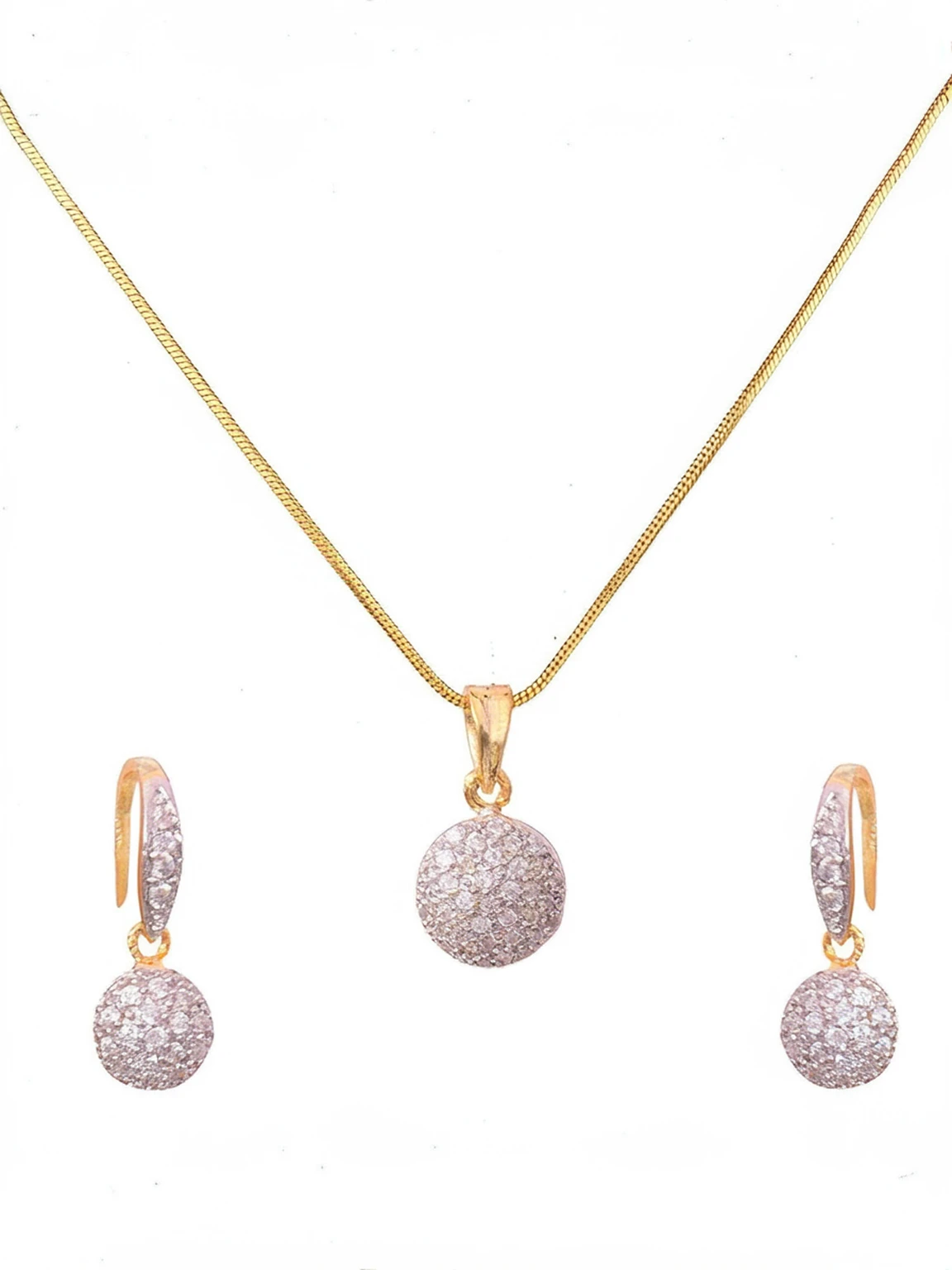 Bhagya Lakshmi Alloy White, Gold Jewel Set (Pack of 1)