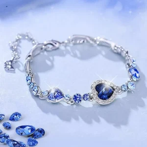 AKISON JEWELS Alloy Cubic Zirconia, Diamond, Crystal, Zircon Silver Bracelet